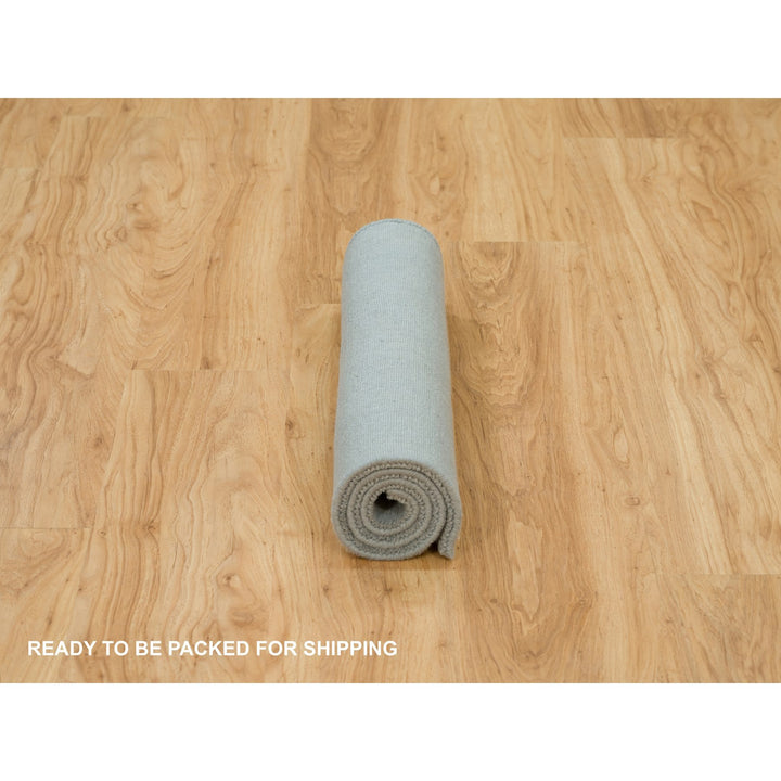 2'0" x 3'1" New Hand Loomed Grey Wool and Plant based Silk Rectangle Oriental Rug - MOA10290175