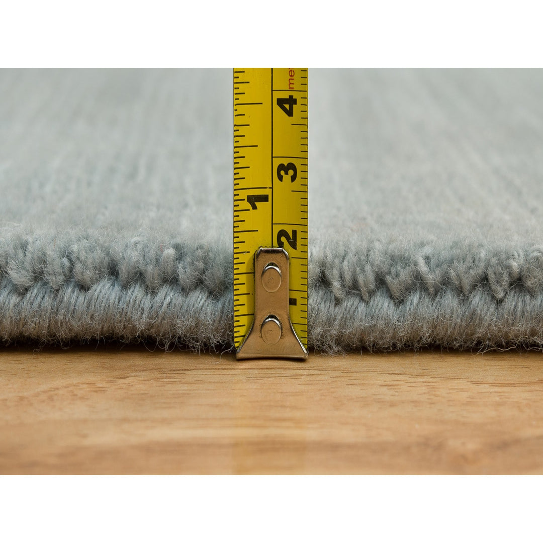 2'0" x 3'1" New Hand Loomed Grey Wool and Plant based Silk Rectangle Oriental Rug - MOA10290175