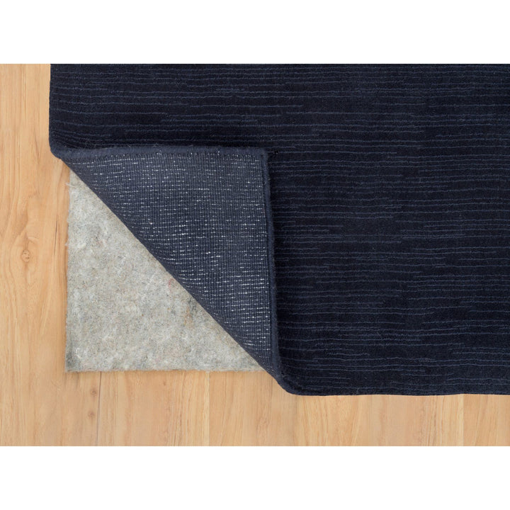 2'0" x 3'1" New Hand Loomed Blue Wool and Plant based Silk Rectangle Oriental Rug - MOA10290176