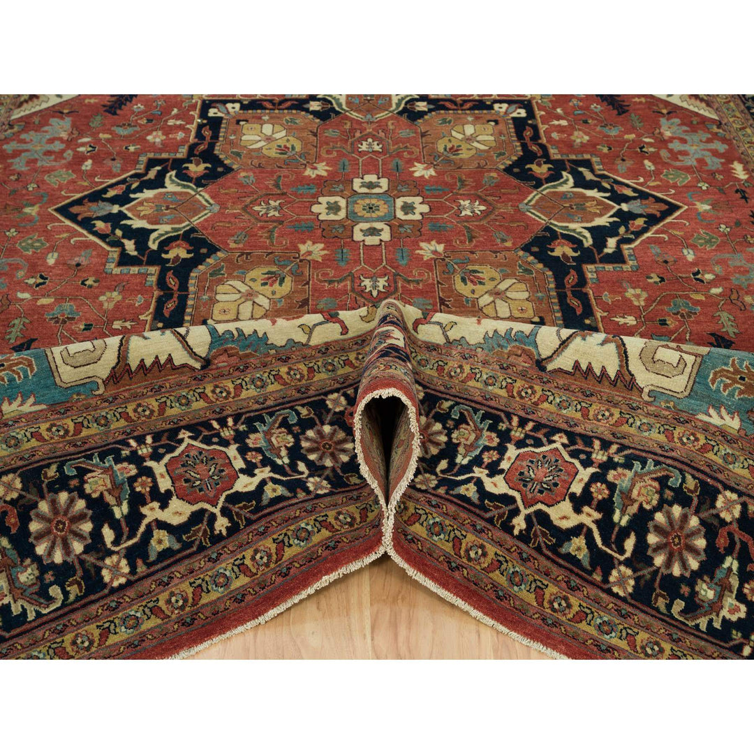 9'11" x 14'0" New Hand Knotted Red Wool Rectangle Oriental Rug - MOA10290268