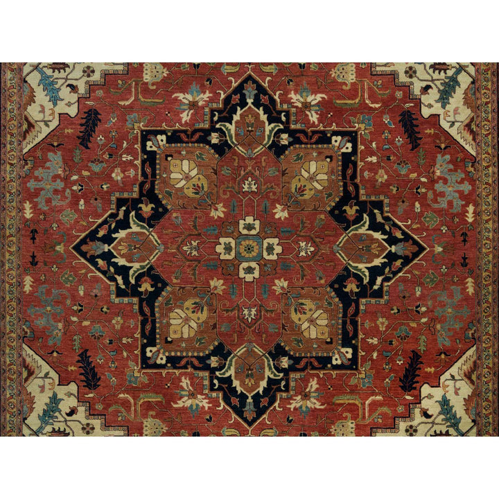 9'11" x 14'0" New Hand Knotted Red Wool Rectangle Oriental Rug - MOA10290268