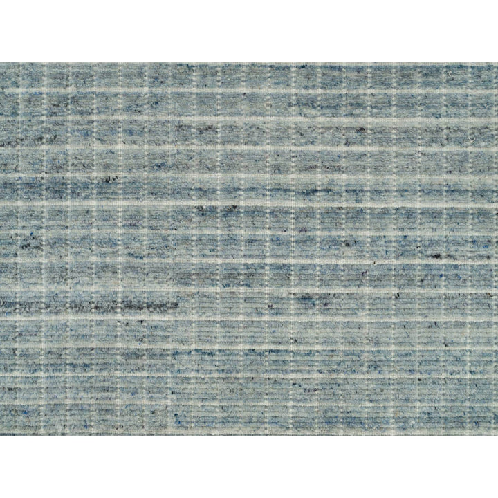 8'2" x 9'10" New Hand Loomed Blue Wool Rectangle Oriental Rug - MOA10290331