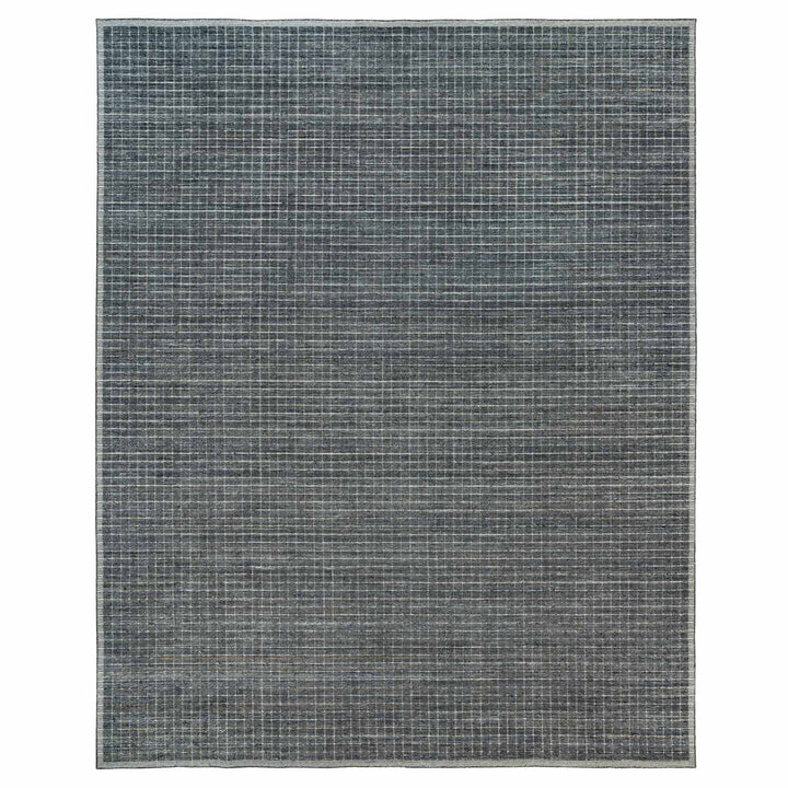 11'11" x 14'9" New Hand Loomed Grey Wool Rectangle Oriental Rug - MOA10290345