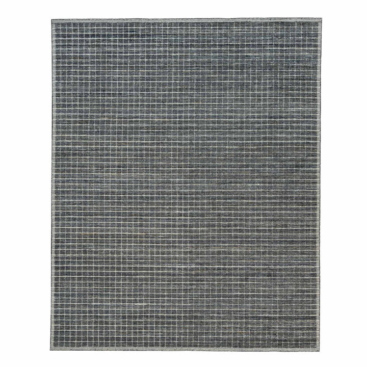 8'0" x 9'10" New Hand Loomed Grey Wool Rectangle Oriental Rug - MOA10290349