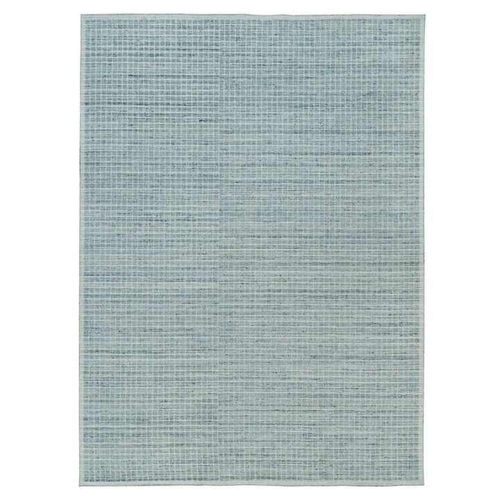10'0" x 13'9" New Hand Loomed Blue Wool Rectangle Oriental Rug - MOA10290353