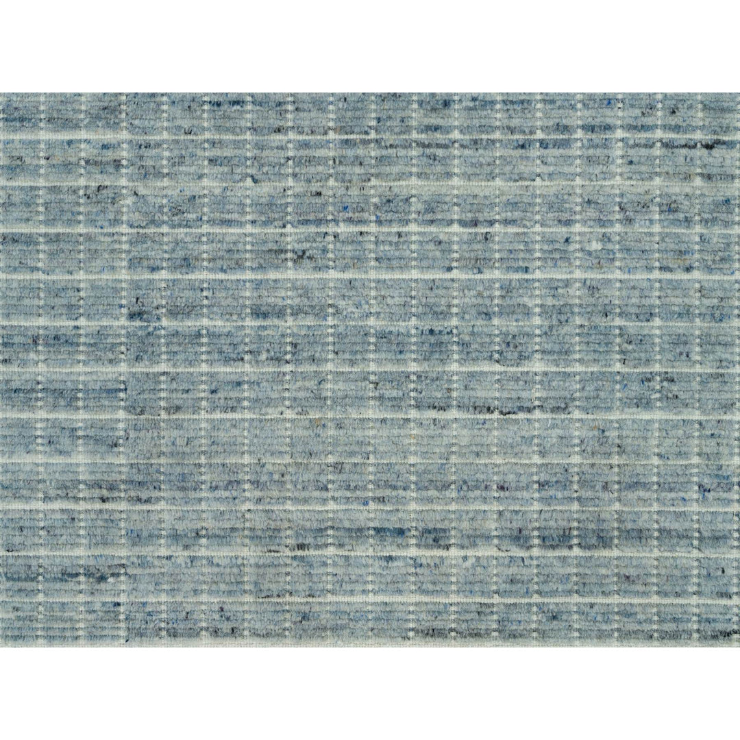 10'0" x 13'9" New Hand Loomed Blue Wool Rectangle Oriental Rug - MOA10290353