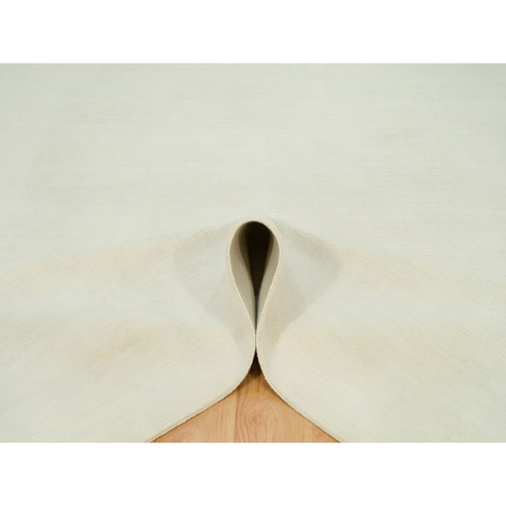 9'0" x 12'0" New Hand Loomed Ivory Wool Rectangle Oriental Rug - MOA10290380