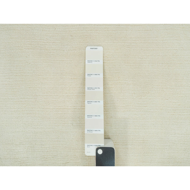 9'0" x 12'0" New Hand Loomed Ivory Wool Rectangle Oriental Rug - MOA10290380