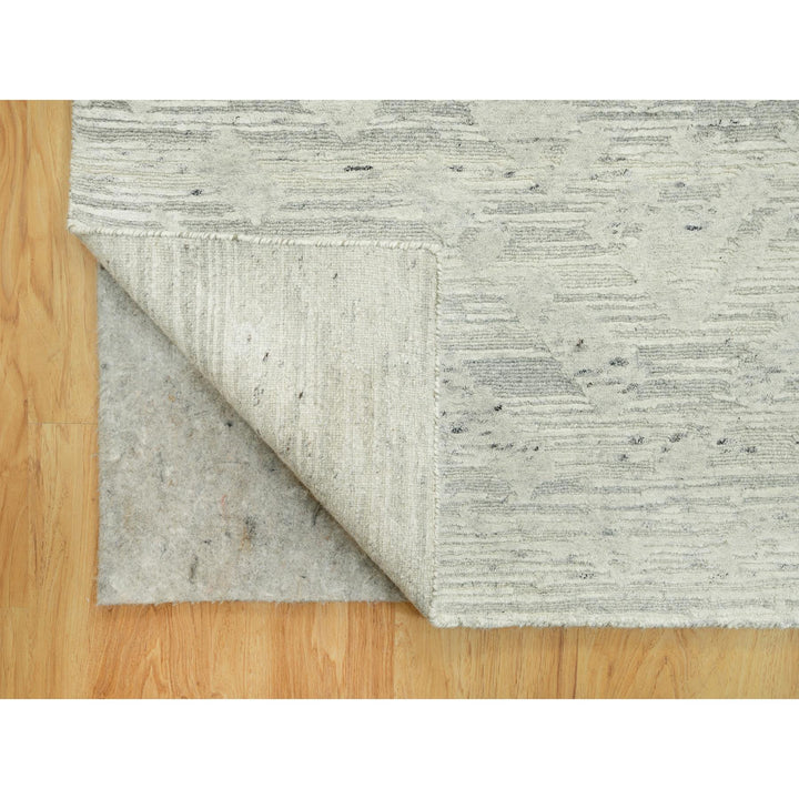 11'10" x 18'0" New Hand Knotted Ivory Wool Rectangle Oriental Rug - MOA10290414