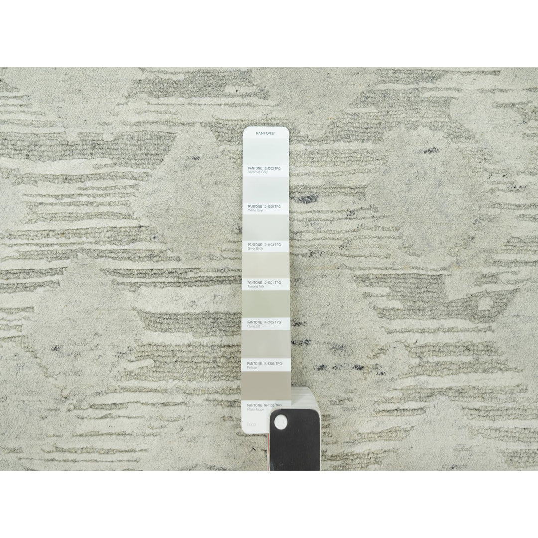 11'10" x 18'0" New Hand Knotted Ivory Wool Rectangle Oriental Rug - MOA10290414