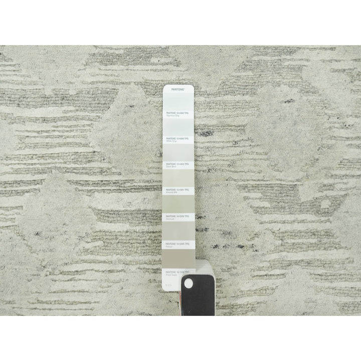 11'10" x 18'0" New Hand Knotted Ivory Wool Rectangle Oriental Rug - MOA10290414