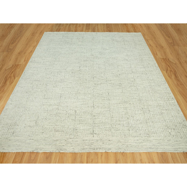 10'3" x 10'3" New Hand Woven Grey Wool Square Oriental Rug - MOA10290448