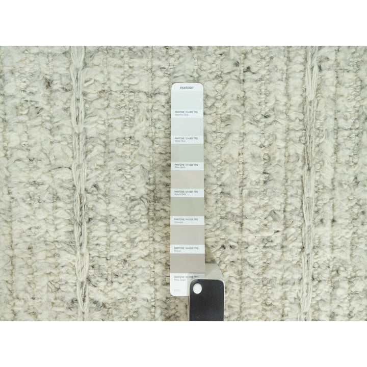 10'3" x 10'3" New Hand Woven Grey Wool Square Oriental Rug - MOA10290448