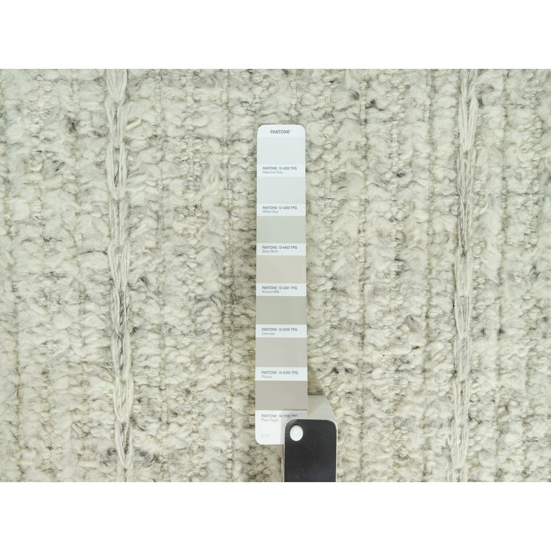 10'3" x 10'3" New Hand Woven Grey Wool Square Oriental Rug - MOA10290448