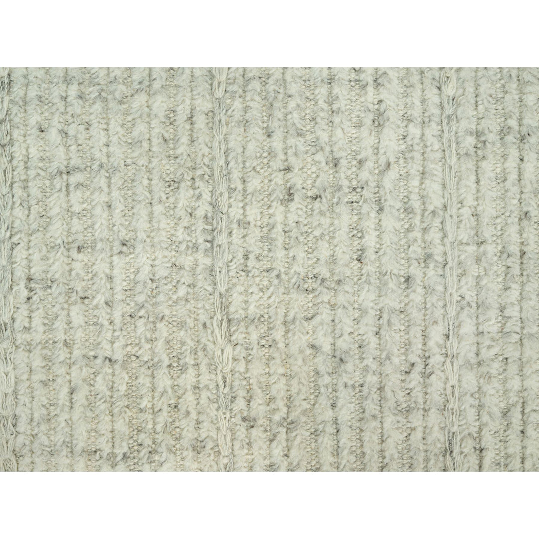 8'3" x 10'0" New Hand Woven Grey Wool Rectangle Oriental Rug - MOA10290466