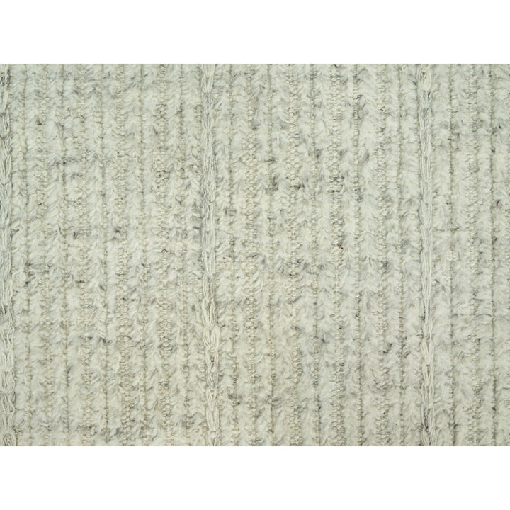 8'3" x 10'0" New Hand Woven Grey Wool Rectangle Oriental Rug - MOA10290466