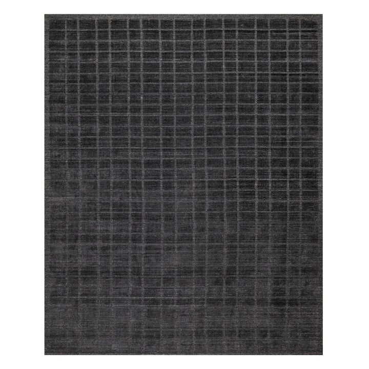 8'0" x 9'10" New Hand Loomed Black Wool Rectangle Oriental Rug - MOA10290701