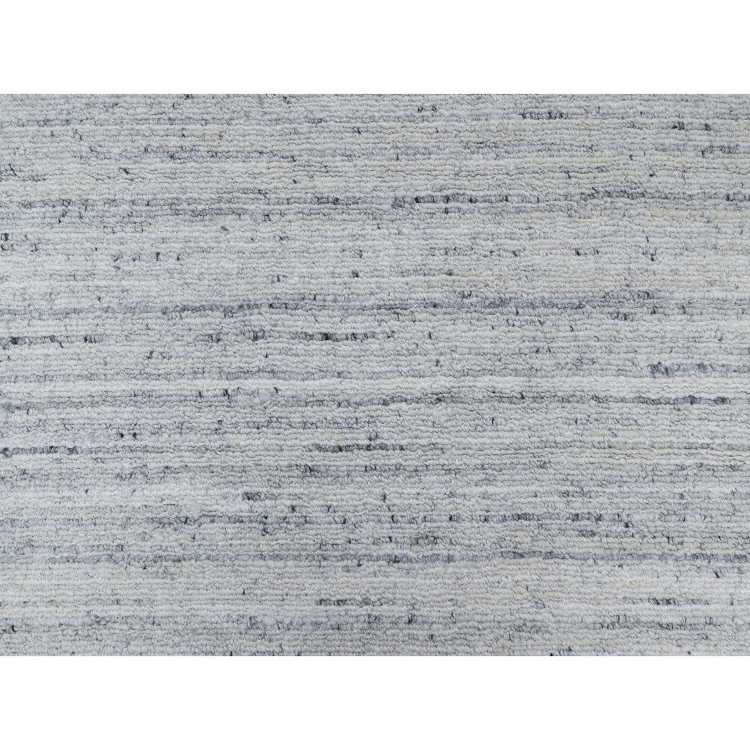 2'7" x 8'0" New Hand Loomed Grey Wool Runner Oriental Rug - MOA10290727