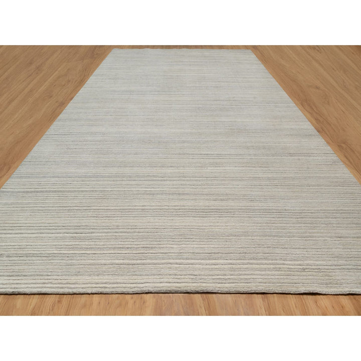 12'1" x 17'7" New Hand Loomed Beige Wool Rectangle Oriental Rug - MOA10290791