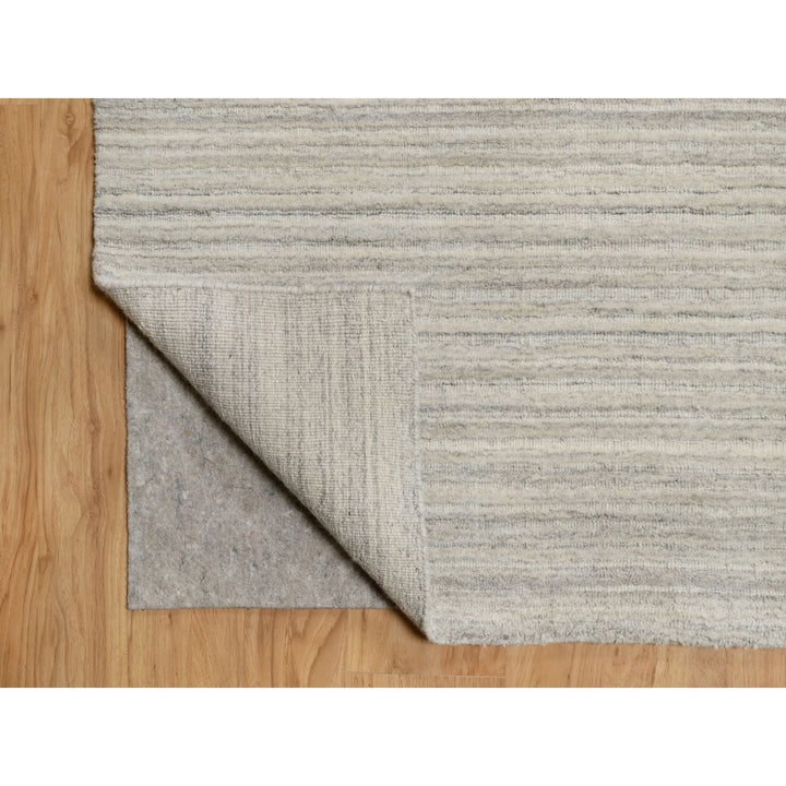 12'1" x 17'7" New Hand Loomed Beige Wool Rectangle Oriental Rug - MOA10290791