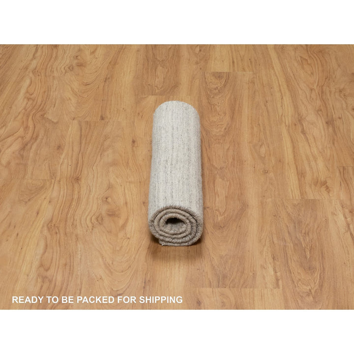 2'0" x 3'0" New Hand Loomed Beige Wool Rectangle Oriental Rug - MOA10290795