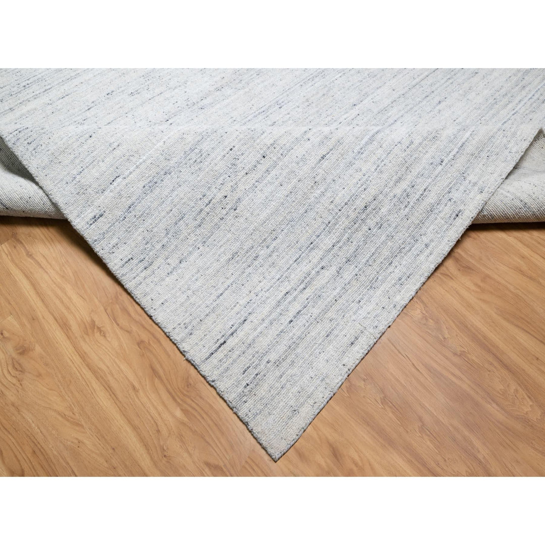 12'1" x 17'9" New Hand Loomed Grey Wool Rectangle Oriental Rug - MOA10290800