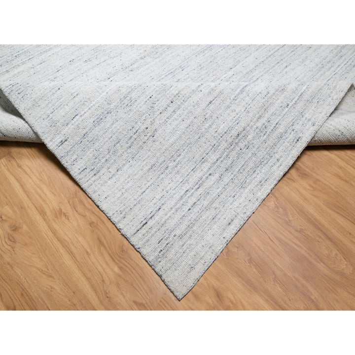12'1" x 17'9" New Hand Loomed Grey Wool Rectangle Oriental Rug - MOA10290800