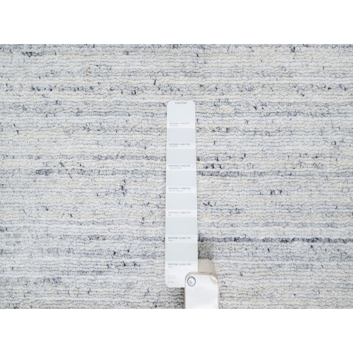 12'1" x 17'9" New Hand Loomed Grey Wool Rectangle Oriental Rug - MOA10290800