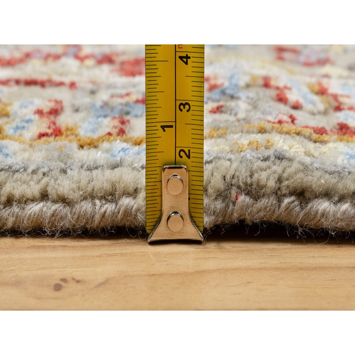 6'2" x 24'0" New Hand Knotted Beige Wool & Silk Runner Oriental Rug - MOA10290809