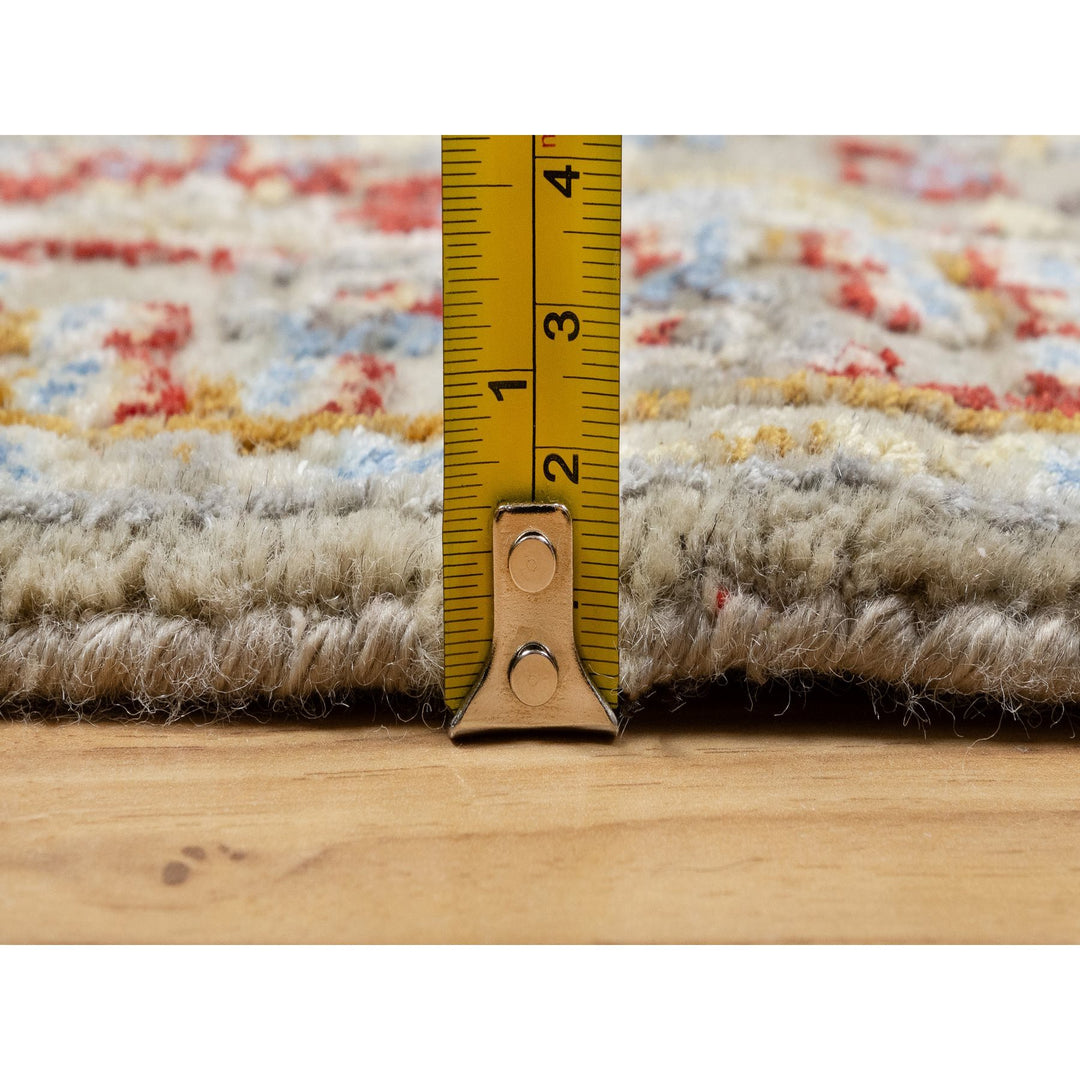 6'2" x 24'0" New Hand Knotted Beige Wool & Silk Runner Oriental Rug - MOA10290809