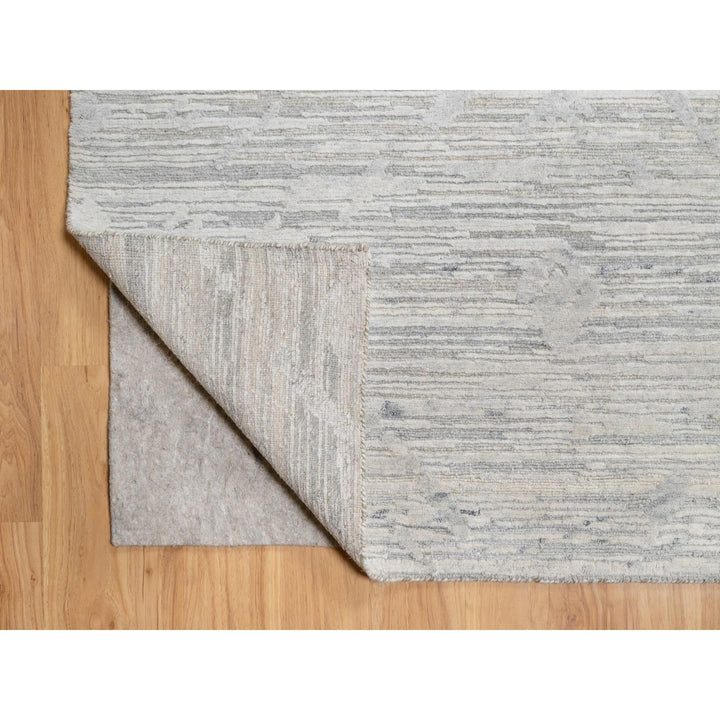 12'0" x 12'1" New Hand Knotted Grey Wool Square Oriental Rug - MOA10290850