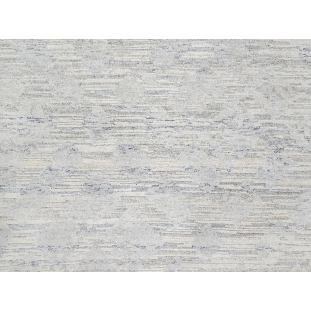 12'0" x 12'1" New Hand Knotted Grey Wool Square Oriental Rug - MOA10290850