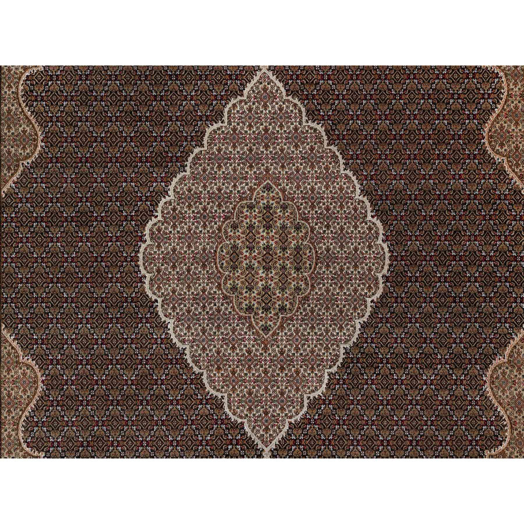 11'8" x 15'2" New Hand Knotted Black Wool Rectangle Oriental Rug - MOA10291056