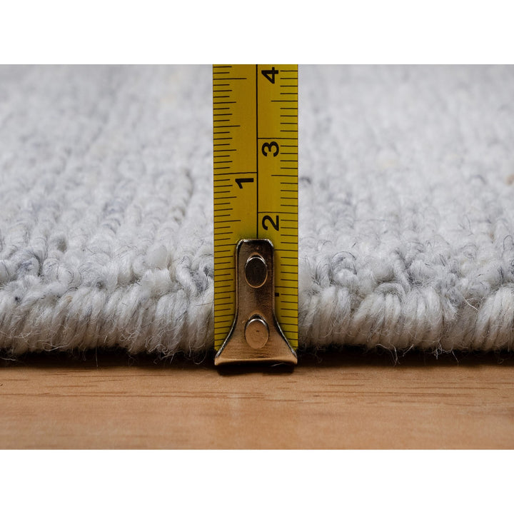 2'6" x 10'0" New Hand Loomed Ivory Wool Runner Oriental Rug - MOA10291180