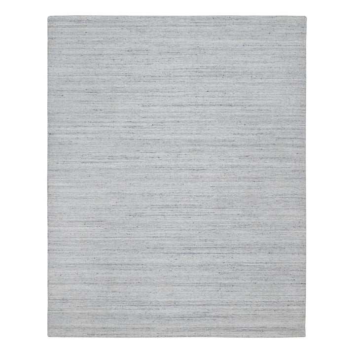 7'11" x 9'11" New Hand Loomed Ivory Wool Rectangle Oriental Rug - MOA10291188