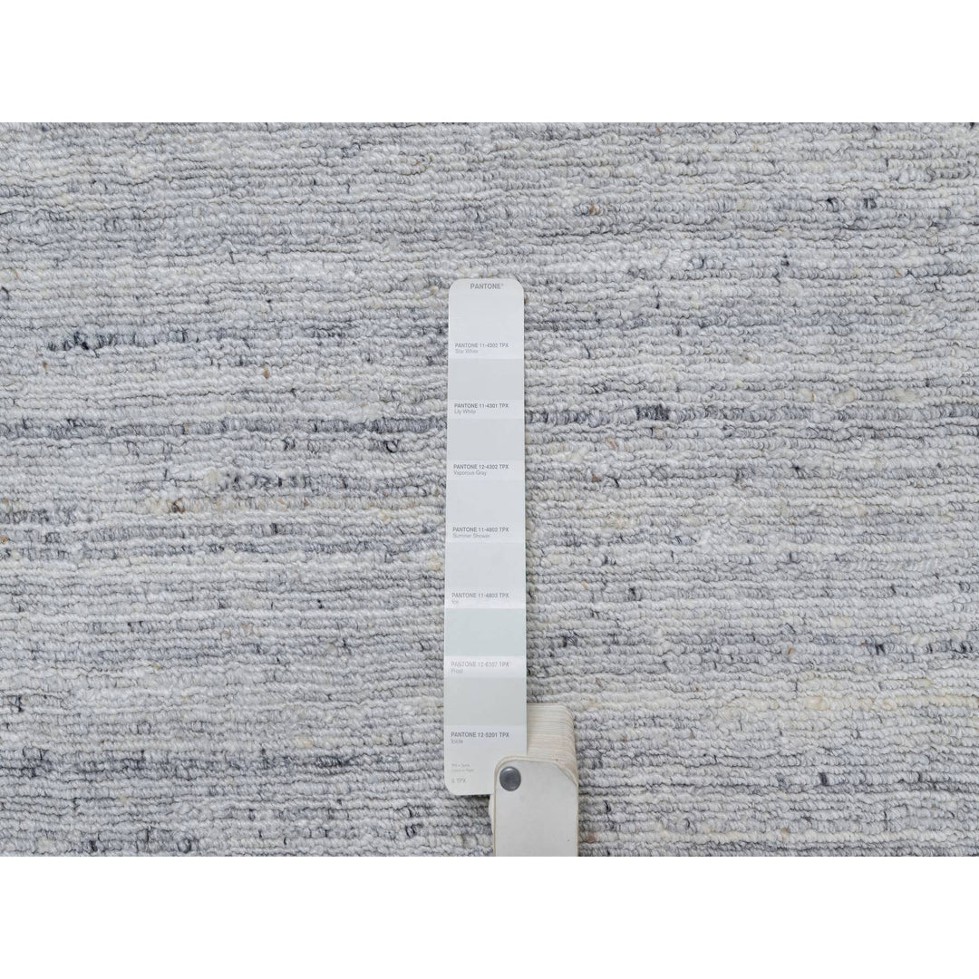 7'11" x 9'11" New Hand Loomed Ivory Wool Rectangle Oriental Rug - MOA10291188