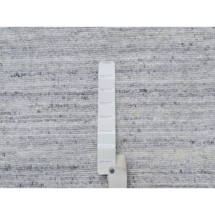 7'11" x 9'11" New Hand Loomed Ivory Wool Rectangle Oriental Rug - MOA10291188