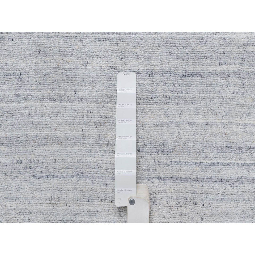 12'0" x 17'11" New Hand Loomed Ivory Wool Rectangle Oriental Rug - MOA10291193