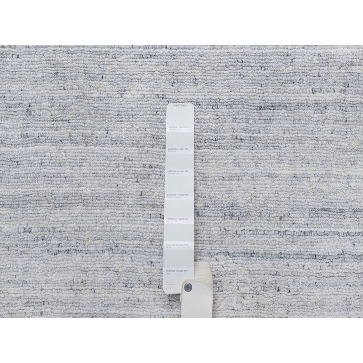 12'0" x 17'11" New Hand Loomed Ivory Wool Rectangle Oriental Rug - MOA10291193