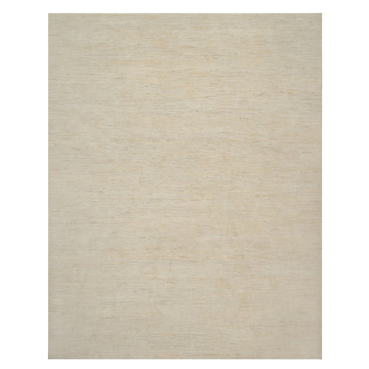 12'0" x 15'2" New Hand Knotted Ivory Wool Rectangle Oriental Rug - MOA10291349