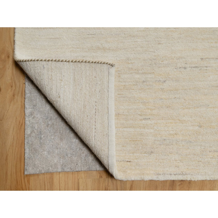 12'0" x 15'2" New Hand Knotted Ivory Wool Rectangle Oriental Rug - MOA10291349