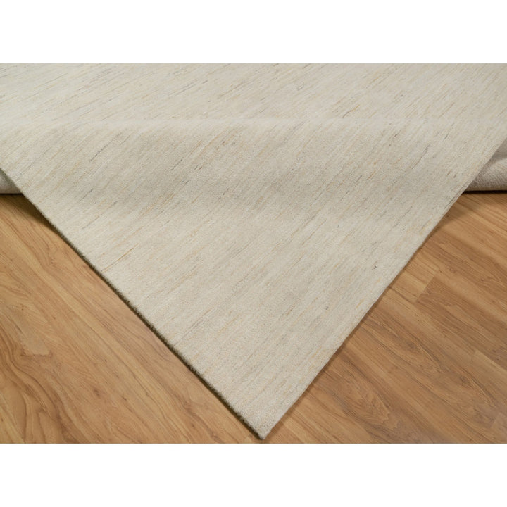 12'0" x 15'2" New Hand Knotted Ivory Wool Rectangle Oriental Rug - MOA10291349