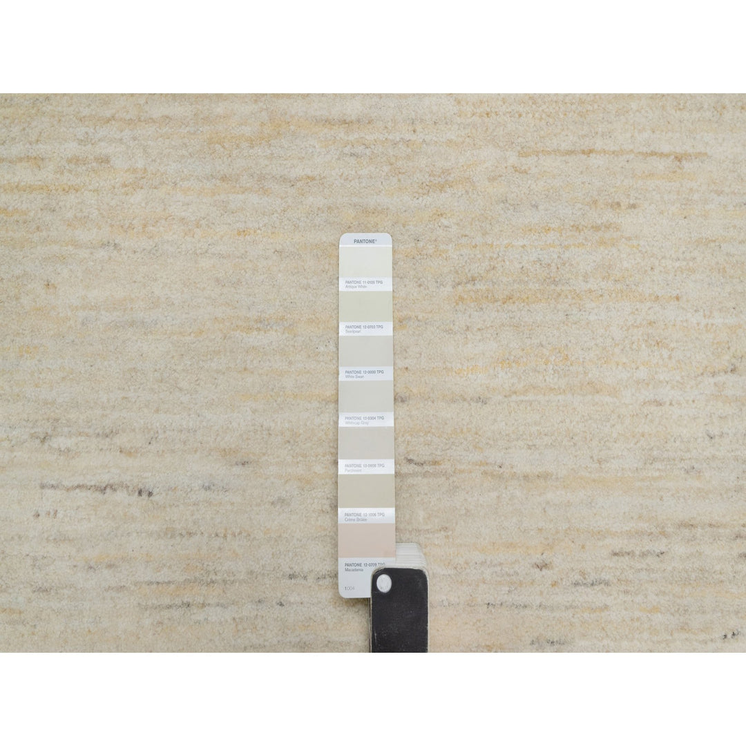 12'0" x 15'2" New Hand Knotted Ivory Wool Rectangle Oriental Rug - MOA10291349