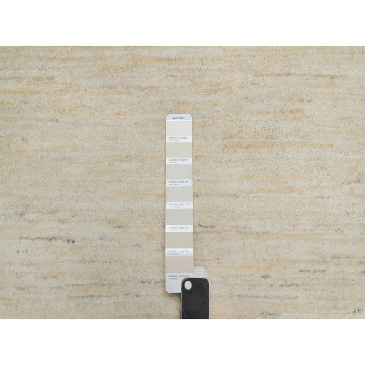 12'0" x 15'2" New Hand Knotted Ivory Wool Rectangle Oriental Rug - MOA10291349