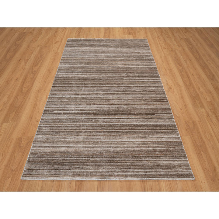 5'1" x 8'1" New Hand Loomed Brown Wool Rectangle Oriental Rug - MOA10291351