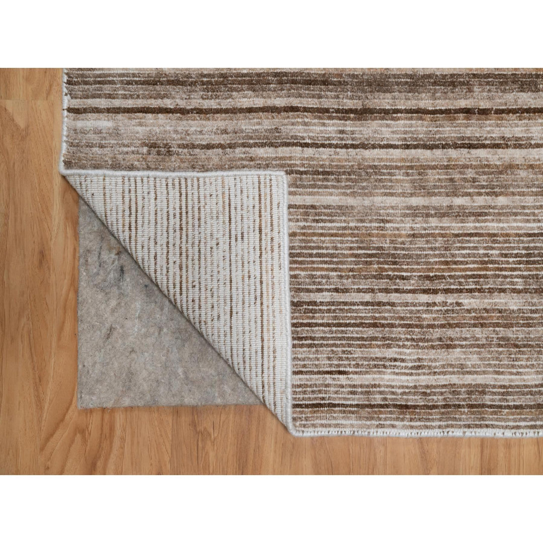 5'1" x 8'1" New Hand Loomed Brown Wool Rectangle Oriental Rug - MOA10291351