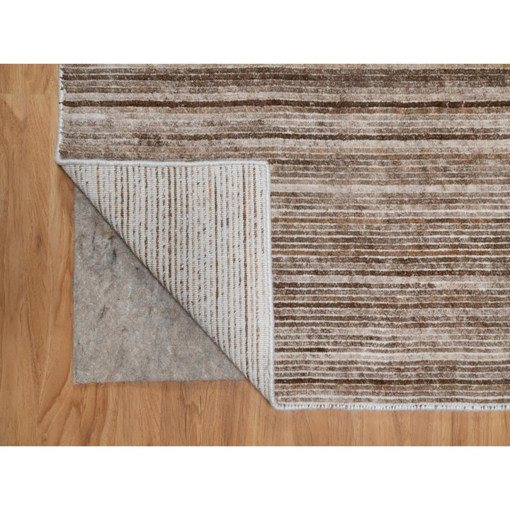 5'1" x 8'1" New Hand Loomed Brown Wool Rectangle Oriental Rug - MOA10291351