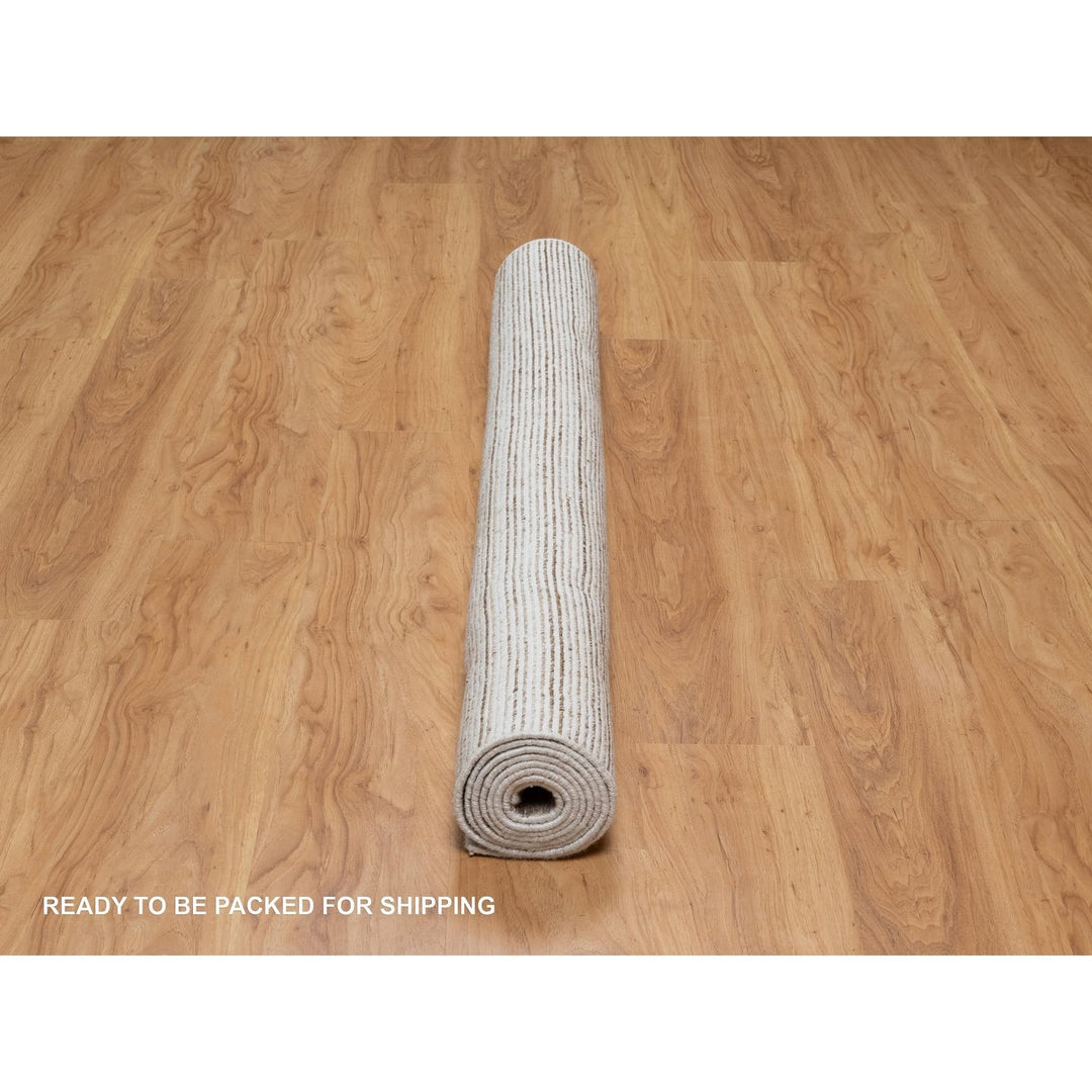 5'1" x 8'1" New Hand Loomed Brown Wool Rectangle Oriental Rug - MOA10291351