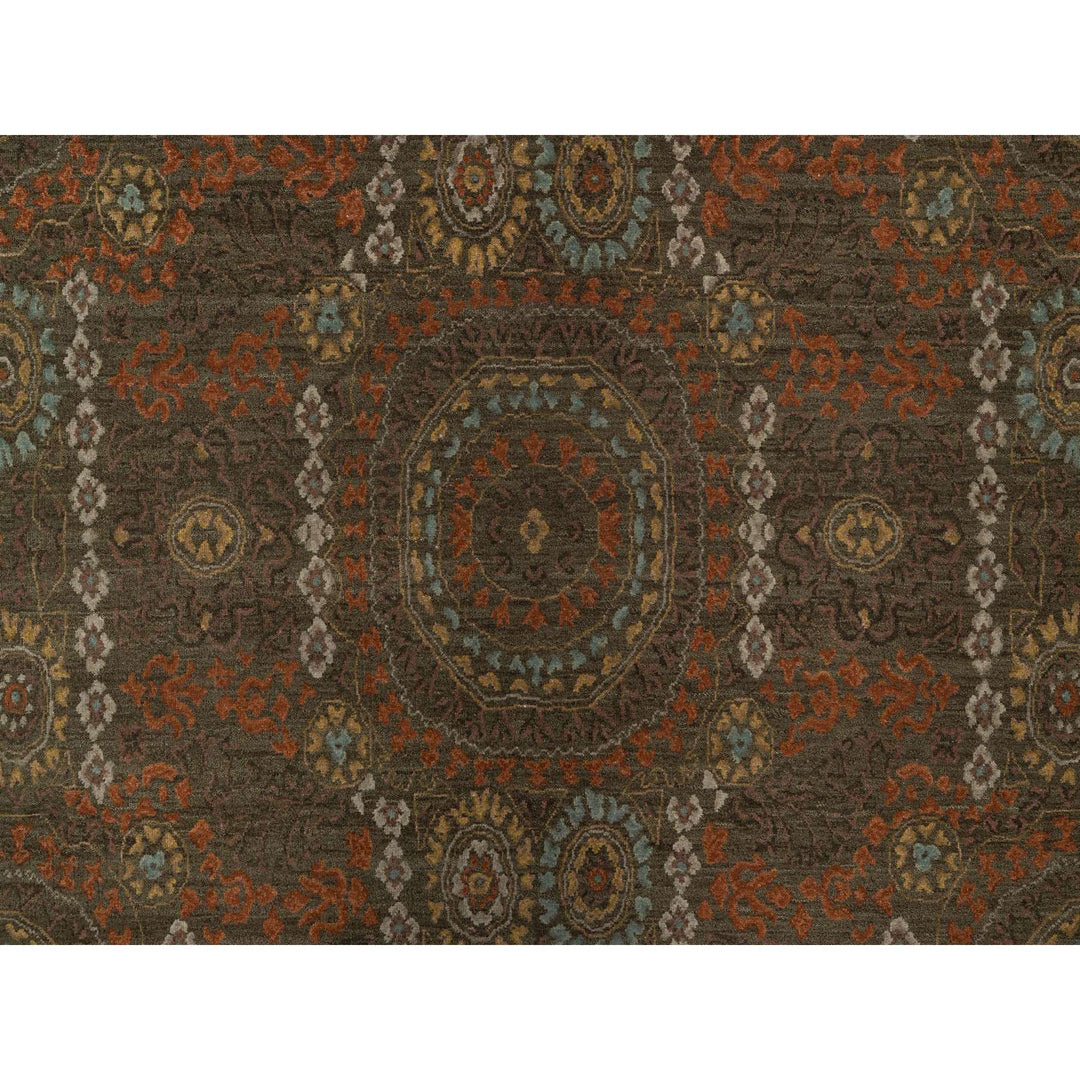10'1" x 15'1" New Hand Knotted Brown Wool Rectangle Oriental Rug - MOA10291363