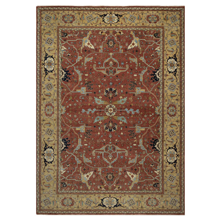 10'1" x 14'2" New Hand Knotted Red Wool Rectangle Oriental Rug - MOA10291401